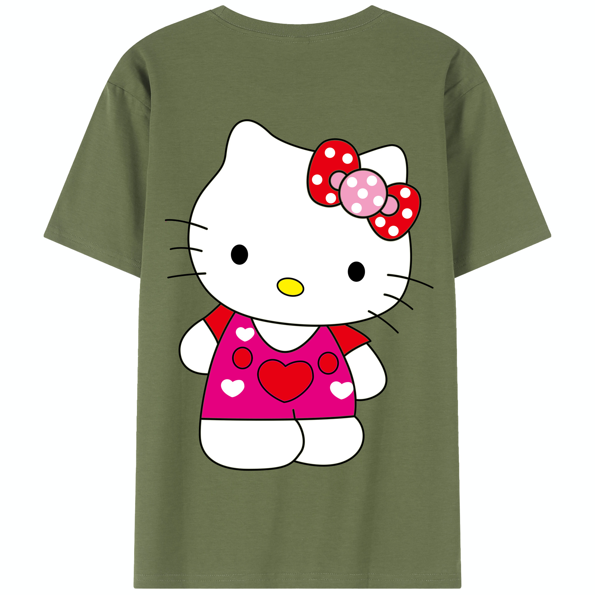（画像用） Hello Kitty ハローキティ 綿100％半袖Tシャツ（背面プリント）
